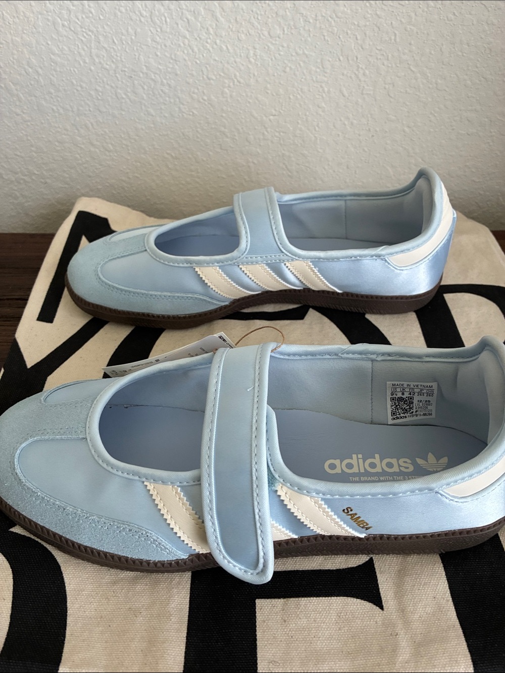 Adidas Samba Light Blue Mary Jane Flats - Picture 3 of 6